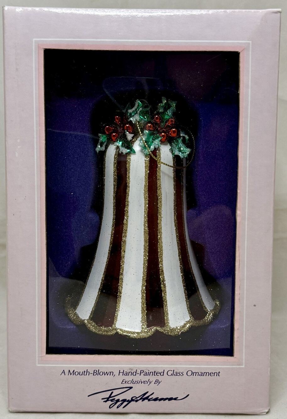 Peggy Abrams Mouth-Blown Hand-Painted Glass Ornament Bell Scottish Christmas